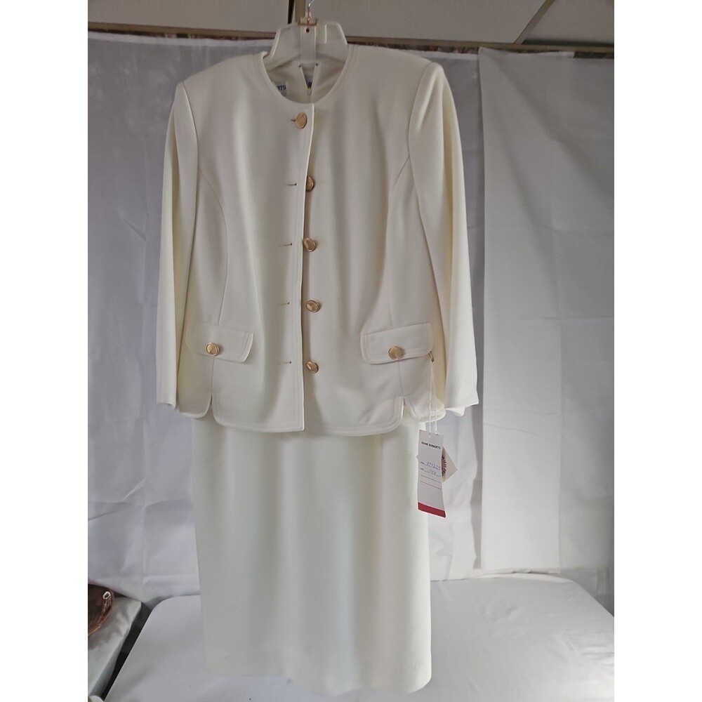 Vintage Diane Roberts Dress Suit Size 14H Off White made in the USA
